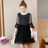 Plus-Size Floral Ruffled Chiffon Dress