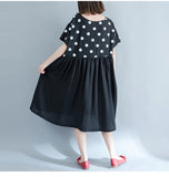 Oversize Dotted A-Line Flare Hem Dress [Pre-Order] Color:  Black - One Size