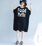 Oversize Printed Top Dress [Pre-Order] Color: Black/Blue - One Size