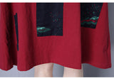 CNY Retro Style Ethnic Patches Dress