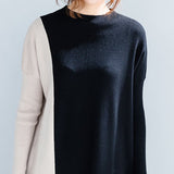 Plus-Size Contrast Knit Dress