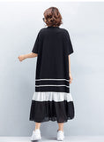 Oversized Flare Hem Dress [Pre-Order] Color:  Black - Size: S-XL