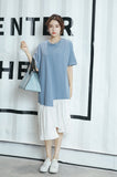 Oversize Irregular Flare Hem Dress [Pre-Order] Color:  Blue - Size: M-XL
