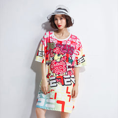 Oversize Graphic Printed Top Dress