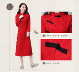 CNY Retro Style Jacquard Cheongsam Dress
