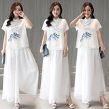 CNY Linen Pants & Cotton Embroidery Top Sets