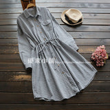 Buttoned Down Plaid Shirt Dress 558855228162#3479129220047