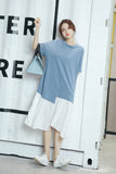 Oversize Irregular Flare Hem Dress [Pre-Order] Color:  Blue - Size: M-XL