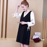 Plus-Size Embroidery V-Neck Dress