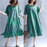 Plus-Size Vertical Stripes Dress