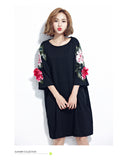 Oversize Embroidery Top Dress [Pre-Order] Color:  Black - One Size