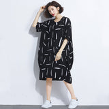 Oversize Irregular Abstract Printed Dress [Pre-Order] Color: Black/White - One Size