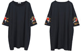 Oversize Embroidery Top Dress [Pre-Order] Color:  Black - One Size