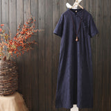 CNY Ethnic Style Cheongsam Dress [Pre-Order] Color: White/Blue/Pink/Red/Navy - One Size 556146414813#3602613466229