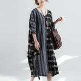 Plus-Size Plaid Mosaic Dress