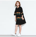 Oversize Graphic Printed Top Dress [Pre-Order] Color:  Black - One Size