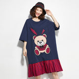 Oversize Graphic Printed Flare Hem Dress [Pre-Order] Color:  Dark Blue - One Size