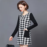 Plus-Size Checked Dress