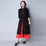 CNY Embroidered Ethnic Double Layer Dress