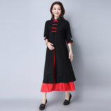 CNY Embroidered Ethnic Double Layer Dress