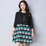 Plus-Size Bottom Print Shift Dress