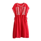 Embroidered Sleeveless Dress