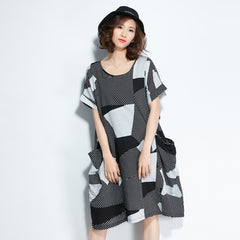Oversize Irregular Printed Stripes Dress