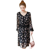 Plus-Size Double Layer Chiffon Dress