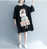 Oversize Graphic Printed Flare Top Dress [Pre-Order] Color:  Black - One Size