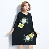 Oversized Embroidery Tops Dress