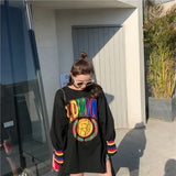 Oversize Graphic Printed Top Dress [Pre-Order] Color:  Black - Size: M-XL