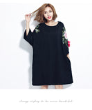Oversize Embroidery Top Dress [Pre-Order] Color:  Black - One Size