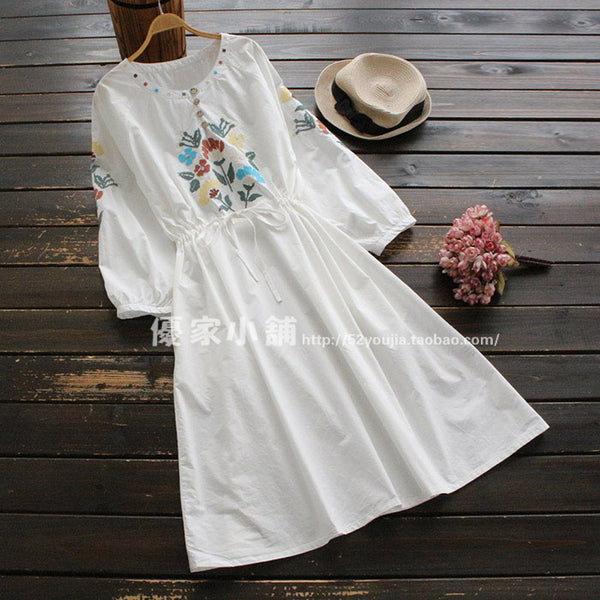 Retro Embroidery Dress 563264952873#3762377472000