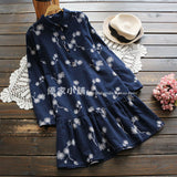 Floral Printed Ruffled Hem Shirt Dress 543907819825#3293804120224