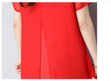 CNY Ethnic Style Embroidery Cheongsam Dress [Pre-Order] Color: White/Red/Green - Size: M-XL