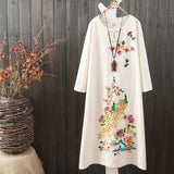 CNY Oversized Retro Embroidered Long Dress [Pre-Order] Color: White/Pink/Red/Blue - Size: M-2XL 557471925566#3621973174159 557471925566#3621973174158 557471925566#3621973174157 557471925566#3621973174160