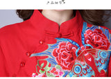 CNY Retro Style Embroidered Cheongsam Dress