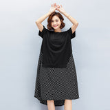 Oversize Dotted Print Hem Dress