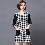 Plus-Size Checked Dress 563344551107#3713996899303 563344551107#3713996899301 563344551107#3713996899299 563344551107#3713996899309 563344551107#3713996899307 563344551107#3713996899305