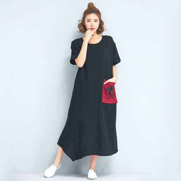 Oversize Irregular Hem Long Dress