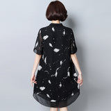 Plus-Size Printed Chiffon Dress