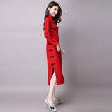 CNY Retro Style Jacquard Cheongsam Dress