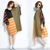 Oversize Printed Stripe Tops Dress