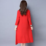 CNY Retro Style Embroidered Cheongsam Dress