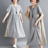 Plus-Size Loose Waist A-Line Dress