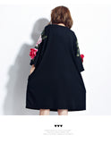 Oversize Embroidery Top Dress [Pre-Order] Color:  Black - One Size
