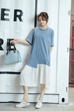 Oversize Irregular Flare Hem Dress [Pre-Order] Color:  Blue - Size: M-XL