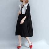 Plus-Size Striped Stitch Dress