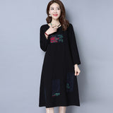 CNY Retro Style Ethnic Patches Dress