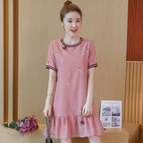 Plus-Size Contrast Frill Dress 573951651853#3916617607270 573951651853#3916617607268 573951651853#3916617607266 573951651853#3916617607276 573951651853#3916617607274 573951651853#3916617607272